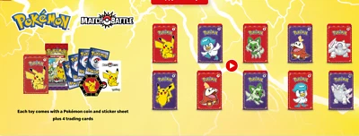 Juego completo de cartas de batalla McDONALD'S Pokemon Match 2023 TCG HAPPY FOOD juguetes Foto 1 de 4
