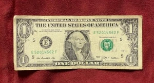 $1 Dollar Bill Birthday Anniversary Note 2014 May 6--E52014562F - Picture 1 of 2