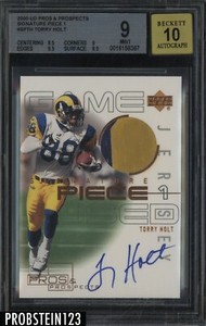 2000 UD Pros & Prospects Signature Piece 1 Torry Holt GU Patch BGS 9 w/ 10 AUTO