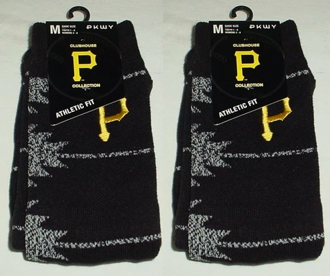 Pittsburgh Pirates Crew Socks Size Youth M (1-6) Womens (3-8) Athletic (2 Pair) Cover