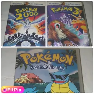 Pokemon The Movie 2000 + Pokemon 3 + Seaside Pikachu - 3 VHS Video Tape Lot - Picture 1 of 9