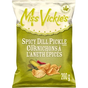 Miss Vickie's Spicy Dill Pickle Kettle Cooked Potato Chips, 200g/7 oz., - Picture 1 of 6
