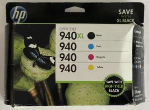 Genuine HP 940XL Black & 2 Magenta 2 Cyan 1 Yellow OfficeJet 8500 8000 8500A - Picture 1 of 9
