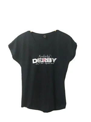 Anvil Womens Short Sleeve Graphic Tee Size M Black Kentucky Derby 2017 - Image 1 of 4