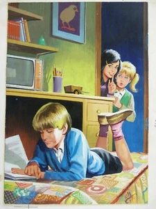 F 20 GOUACHE ORIGINAL DESSIN ART  20 CM / 28  CM PRIMEVERE - Picture 1 of 1