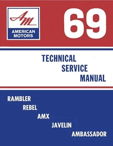 1969 AMC Factory Service Manual - Includes 11 x 26 Inch Wiring Diagrams - Picture 1 of 3