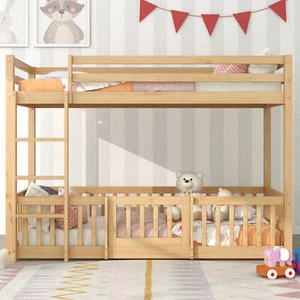 Kinderbett Etagenbett Natur Hochbett Spielbett Massiv Kiefer Stockbett 90x200 cm - Bild 1 von 20