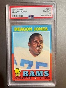 1971 TOPPS #209 DEACON JONES PSA 8 9583