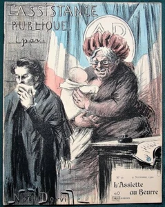 L'Assiette au Beurre #32 Public Assistance Welfare 1901 French Satire Art - Picture 1 of 7