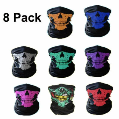 Lote de 8 Piezas Fantasma Motociclista Calavera Capucha Mascarilla Motocicleta Esquí Pasamontañas Bicicleta  Foto 1 de 4