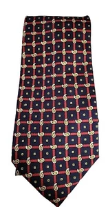 Pierre Balmain Neck Tie Silk Paisley Geometric (Bl/Blk) Red, Yellow  Italy  - Picture 1 of 8