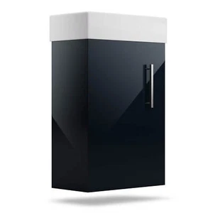 Lavabo con armario inferior 40 cm accesorio lavabo armario baño negro - Imagen 1 de 8