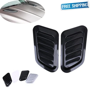 Carbon Fiber Car Decorative Air Flow Intake Scoop Bonnet Vent Cover Hood Fender - Picture 1 of 7