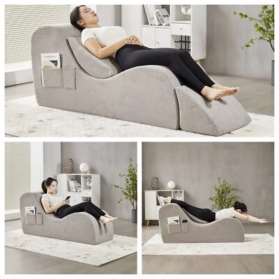 Curved Sofa Sex Chair Yoga Recliner Yoga Sofa Yoga Chair Chaise Lounge Divan Bed - Image 1 of 4
