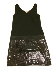 Ann Taylor LOFT schwarz ärmelloses Etuikleid Cocktailkleid (4) Paillettenrock - Bild 1 von 5