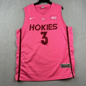 Camiseta deportiva Virginia Tech Hokies para hombre XL rosa NCAA baloncesto Nike Elite ACC Bede - Imagen 1 de 10