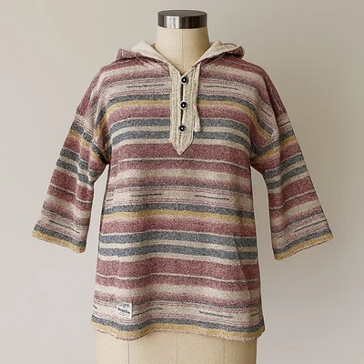 Sudadera con capucha a rayas LRL Lauren Ralph Lauren para mujer XL naranja marfil manga 3/4 Foto 1 de 4