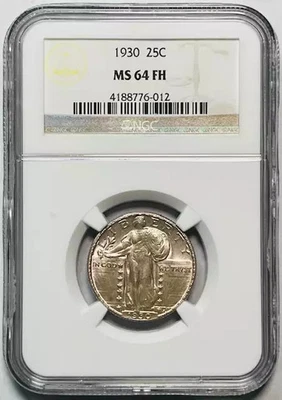 1930 Standing Liberty Quarter NGC MS-64 FH Full Head - Image 1 of 2