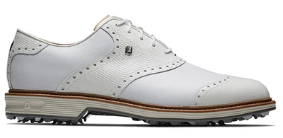 Nuevo Footjoy Golf Premiere Series Wilcox Zapatos con Tacos Blanco/Blanco/Gris Claro Foto 1 de 4
