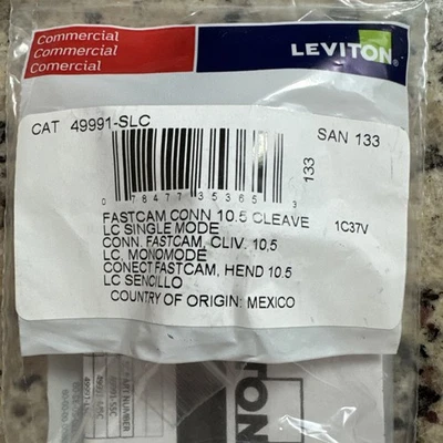Conector de fibra monomodo cámara rápida Leviton 49991-SLC SAN 133 10,5 Foto 1 de 4