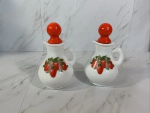 "Botellas de jarra vacías vintage de fresas y crema Avon ~ juego de 2 ~ 5""" - Imagen 1 de 14