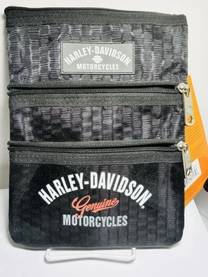 Bolso de viaje bandolera negro Harley Davidson Motorcycles para mujer 3 cremalleras y correa Foto 1 de 4