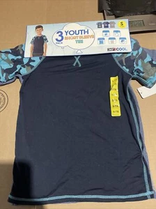 32 Degrees Cool Youth 3 Pack Active Tee Stretch Raglan Sleeves T-Shirt Size S - Picture 1 of 7