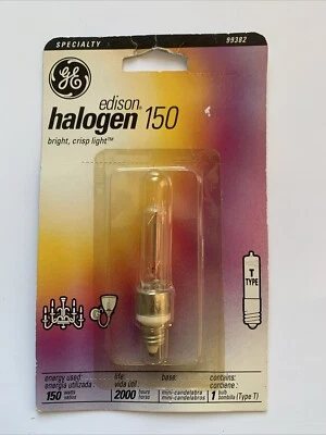 GE JD 150W  120v Light Bulb,T3 Mini Can MC Base 2 Bulbs E11 New  $1.75 each - Image 1 of 2