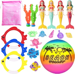 18 Pcs Diving Pool Toys for Kids Ages 3-12 Set with Storage Bag,Pool Games Summe - Picture 1 of 6