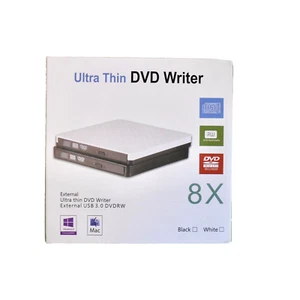 Portable USB 3.0 Ultra Thin External DVD Burner Writer For PC MAC - Picture 1 of 4