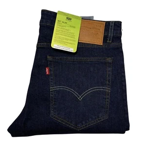 Men's Levi's 511 Jeans Slim Fit Stretch Dark Blue Denim - 04511 Style New - Picture 1 of 4
