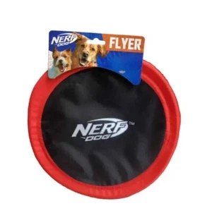 Nerf Dog~ 10'' Nylon Flyer - Black/Red - Picture 1 of 1