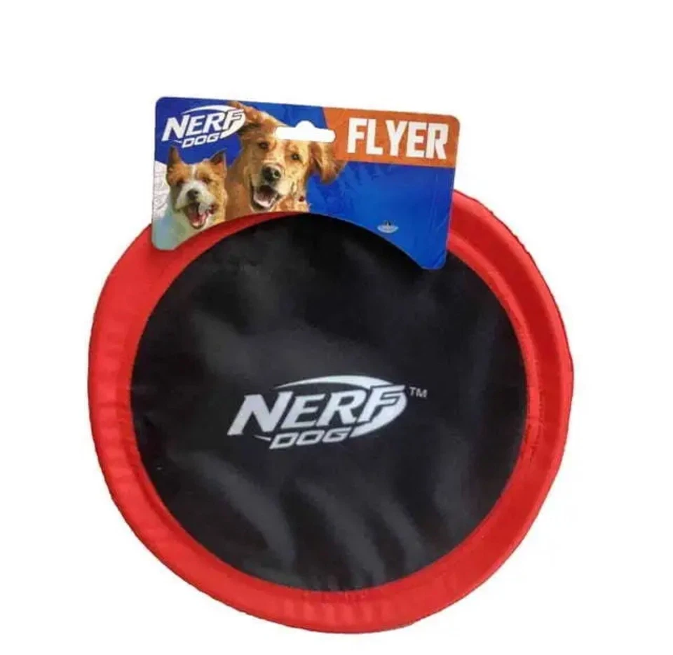Nerf Dog~ 10'' Nylon Flyer - Black/Red - Image 1 of 1