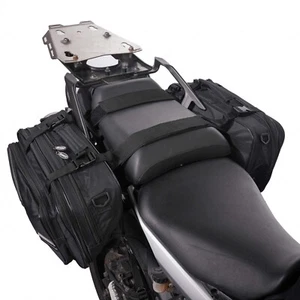 BikeTek Diablo Expandable Motorcycle Panniers 42L Motorbike Saddle Bags - Picture 1 of 9