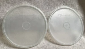 "2 tapas de repuesto redondas transparentes Tupperware SOLO sello 227 pestaña C 6 1/4""" - Imagen 1 de 4