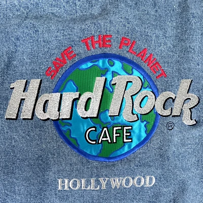 Chaqueta vaquera vintage años 90 HARD ROCK CAFÉ Hollywood XL Save The Planet, como nueva Foto 1 de 4