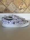 Vans Off the Wall Canvas Womens White Floral U-Color Lace-Up Sneakers Size 6.5