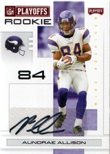 2007 Playoff NFL Playoffs Signatures Red #176 Aundrae Allison Auto /100