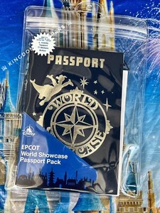 2025 Disney Parks Epcot World Showcase Figura Pacchetto Passaporto Pulsante e Adesivi - Foto 1 di 2