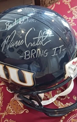 Casco Auténtico Autografiado Mario Cristóbal CON FIU Tamaño Completo Foto 1 de 4