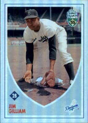 Jim Gilliam 2002 Topps Super Teams Retrofractor #17 /1955 Brooklyn Dodgers Card - Image 1 of 2