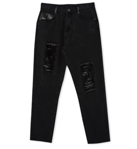 Cotton On C.N. License Solid Mom Jeans Big Girls Black Size 13-14 4607 - Picture 1 of 1