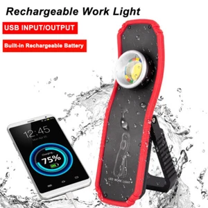 LED COB Work Light Magnetic Flashlight Rechargeable Light Power Bank Lamp NEW - Picture 1 of 12