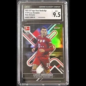 2021-22 Topps Finest Bundesliga LUCAS HERNANDEZ /199 Black Refractor CGC 9.5 - Picture 1 of 2