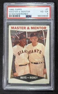 1960 Topps Master & Mentor W.Mays/B.Rigney #7 PSA VG-EX 4 - Picture 1 of 3