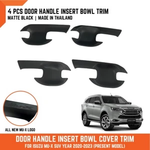MATTEBLACK DOOR HANDLE BOWL INSERT COVER TRIM FOR ISUZU MU-X LS SUV 2021-2023 - Picture 1 of 7