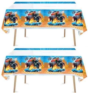 2pcs Monster Truck Tablecloth Table Cover, for Monster Truck Hot Wheels Cars ... - Picture 1 of 3