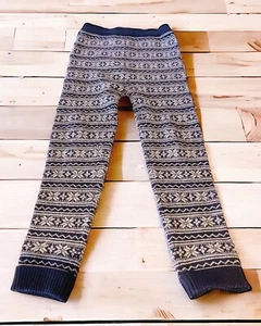 Fair Isle Thick Ski Snowboarding Sweater Pants Nordic Blue Snowflake Design SZ M - Picture 1 of 7