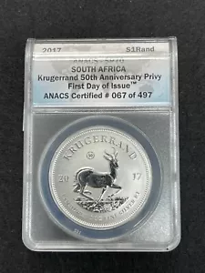 2017 S.AFRICA $1 RAND 50TH ANNIVERSARY PRIVY MARK SP70 NGC Krugerrand - Picture 1 of 1