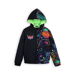 Disney Cars Land Neon Lights Hooded Jacket for Boys Size 7/8 NWT - Picture 1 of 5